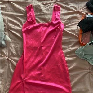 Bright neon pink dress